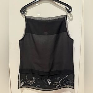 Kenzo Jungle black chiffon top with floral detailing